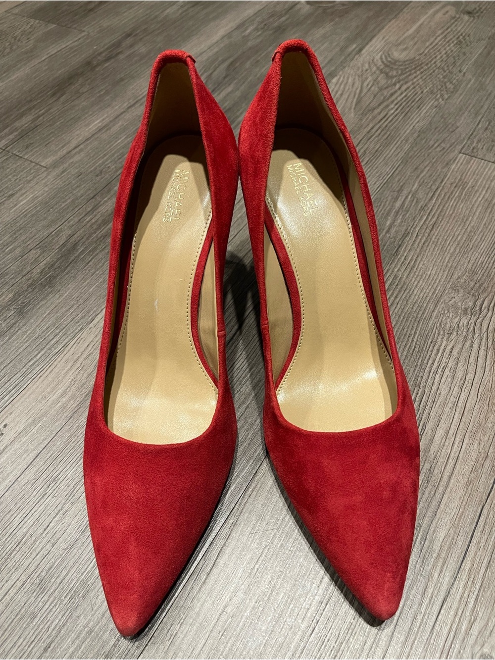 Michael Kors Red Suede Pointed Pumps